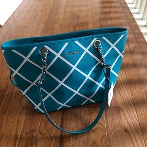 Calvin Klein Teal Purse/Tote Bag